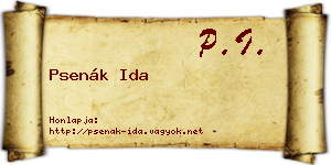 Psenák Ida névjegykártya